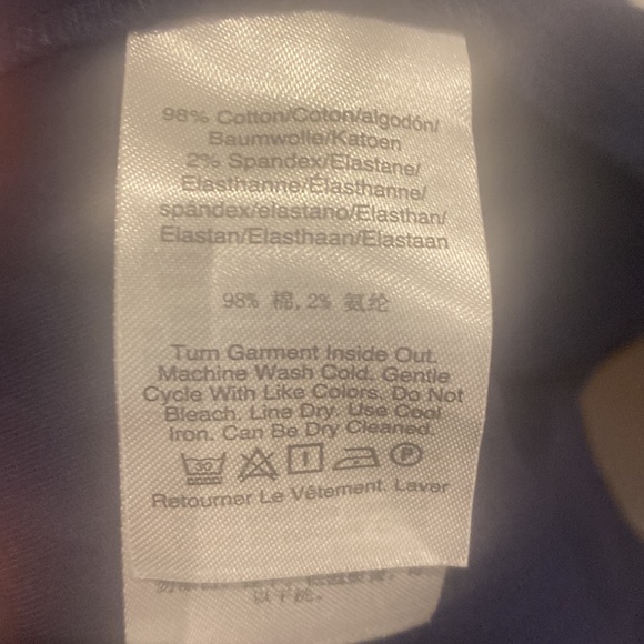 DKNY, NWT elegant navy cotton midi belted skirt dress - Picture 3 of 8